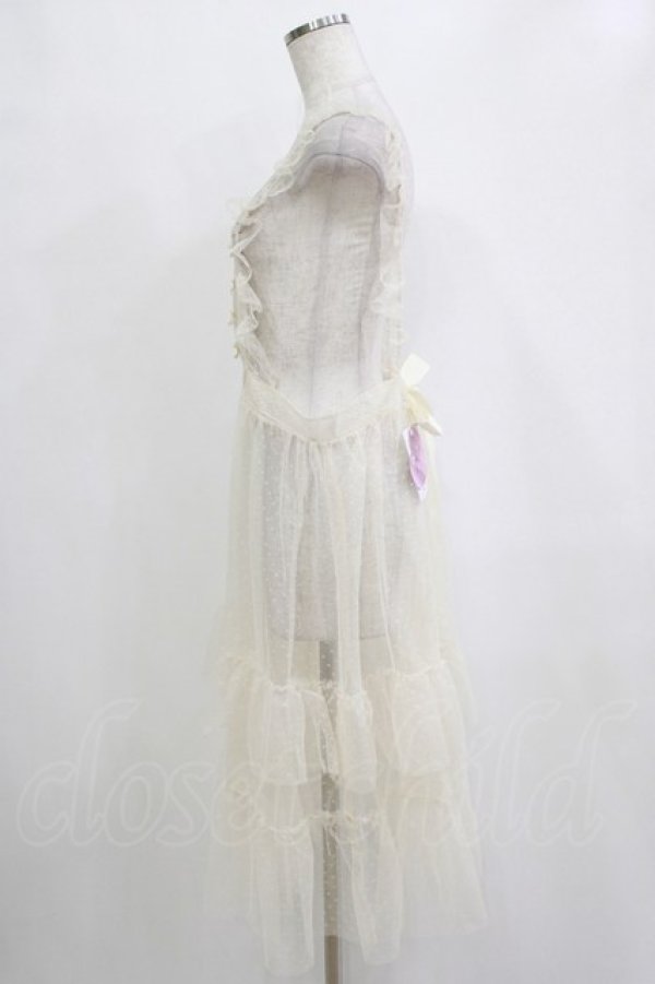 画像2: m petit by misako / TT*AOKドットリボンエプロン M アイボリー H-26-01-26-1005-LO-OP-NS-ZH (2)