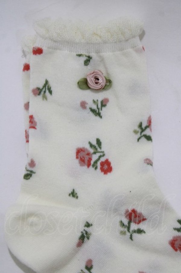 画像2: m petit by misako / ECAMCSバラモチーフ  オフ/ピンク H-26-01-26-1050-LO-ZA-NS-ZH (2)