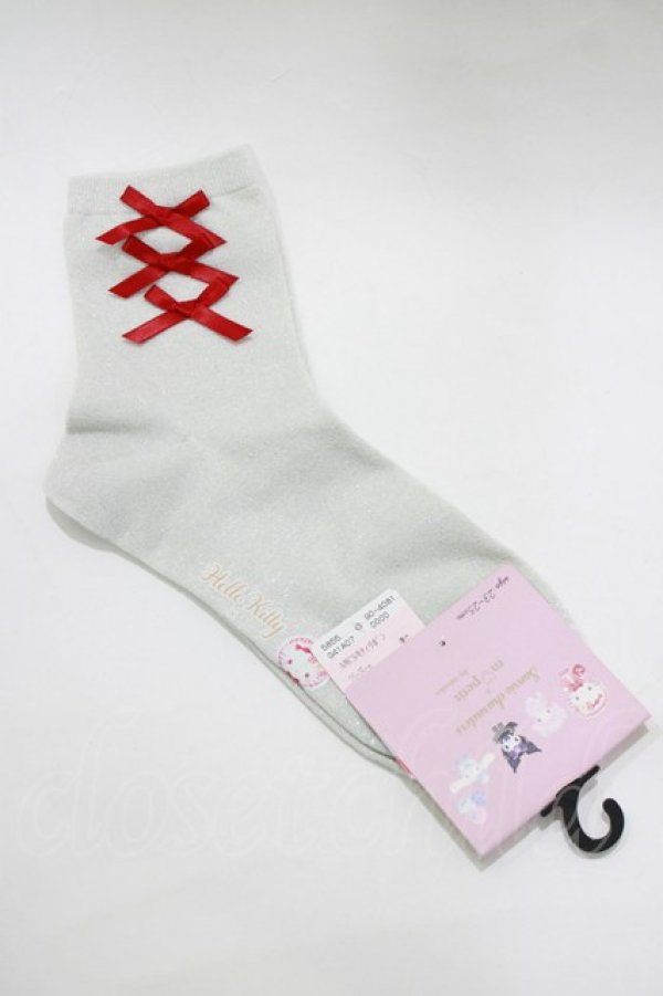 画像1: m petit by misako / ECAMCSキティリボン  シルバー H-26-01-26-1051-LO-ZA-NS-ZH (1)