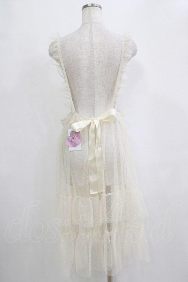 画像3: m petit by misako / TT*AOKドットリボンエプロン M アイボリー H-26-01-26-1005-LO-OP-NS-ZH (3)