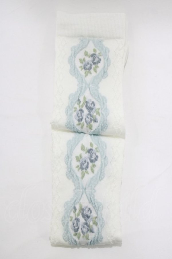 画像2: m petit by misako / ECAMOVKバラレースソックス  オフ/サックス H-26-01-26-1056-LO-ZA-NS-ZH (2)