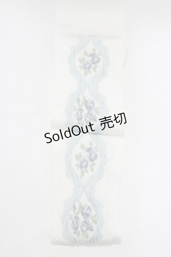 画像2: m petit by misako / ECAMOVKバラレースソックス  オフ/サックス H-26-01-26-1056-LO-ZA-NS-ZH (2)