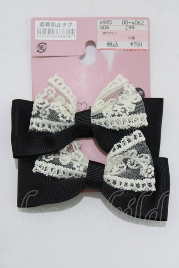 画像1: m petit by misako / AM2Pクリップ  ブラック H-26-01-26-1066-LO-AC-NS-ZH (1)