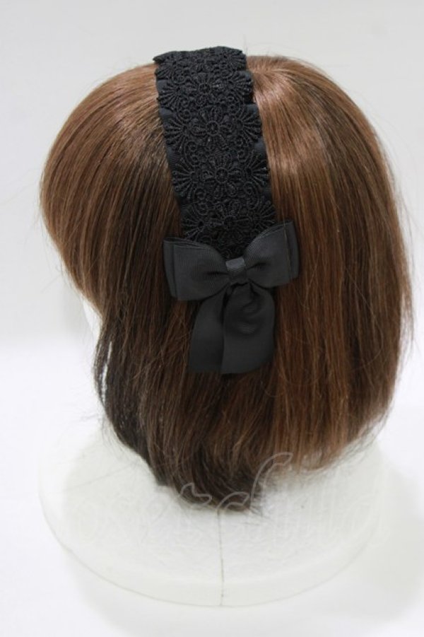 画像2: m petit by misako / TT*AMレースカチューシャ  ブラック H-26-01-26-1068-LO-AC-NS-ZH (2)