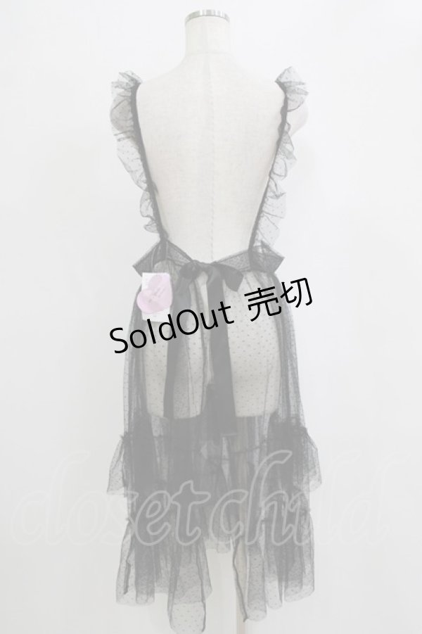 画像3: m petit by misako / TT*AOKドットリボンエプロン M ブラック H-26-01-26-1006-LO-OP-NS-ZH (3)