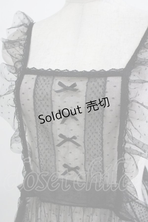 画像4: m petit by misako / TT*AOKドットリボンエプロン M ブラック H-26-01-26-1006-LO-OP-NS-ZH (4)