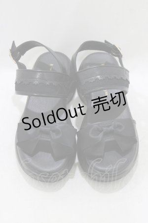 画像: m petit by misako / AMリボンスニーカーサンダル M ブラック H-26-01-26-1080-LO-SH-NS-ZH