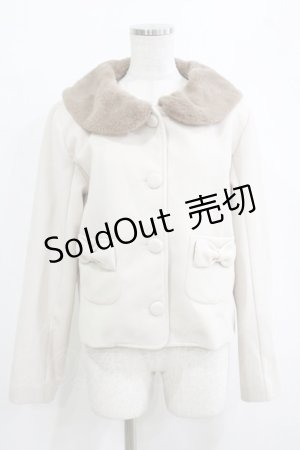 画像: m petit by misako / ファーエリショートジャケット L 生成り H-26-01-26-1013-LO-JA-NS-ZH