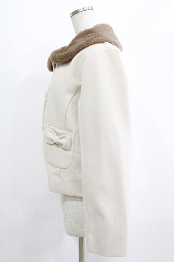 画像2: m petit by misako / ファーエリショートジャケット L 生成り H-26-01-26-1013-LO-JA-NS-ZH (2)