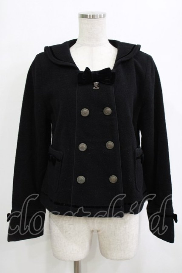 画像1: ALICE and the PIRATES / プチセーラーショートコート Free ブラック H-26-01-26-1014-PA-CO-NS-ZH (1)