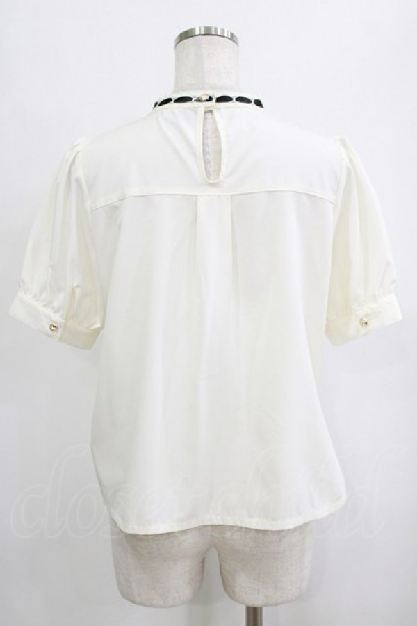 画像3: axes femme POETIQUE / フリルデザインスタンドブラウス M 生成り H-26-01-26-1015-AX-BL-NS-ZH (3)