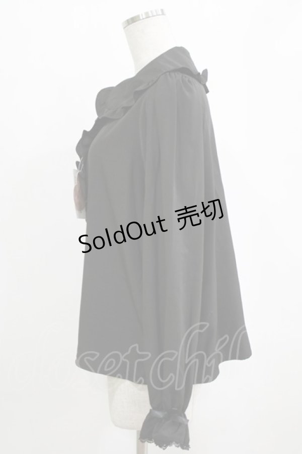 画像2: m petit by misako / AM マルエリフリルブラウス L ブラック H-26-01-26-1016-LO-BL-NS-ZH (2)