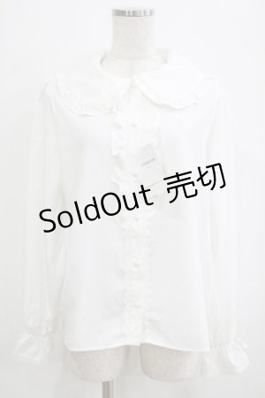 画像: m petit by misako / AM マルエリフリルブラウス L オフ H-26-01-26-1018-LO-BL-NS-ZH