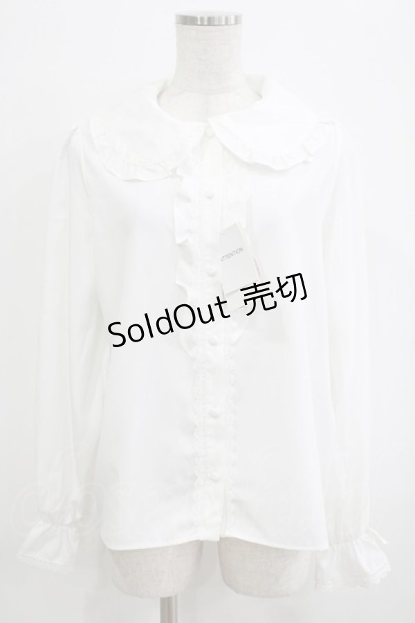 画像1: m petit by misako / AM マルエリフリルブラウス L オフ H-26-01-26-1018-LO-BL-NS-ZH (1)