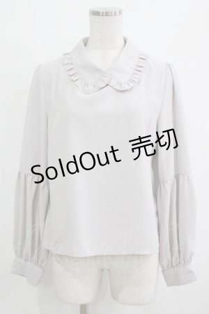 画像: evelyn / フリル襟ブラウス Free グレー H-26-01-26-1020-LO-BL-NS-ZH