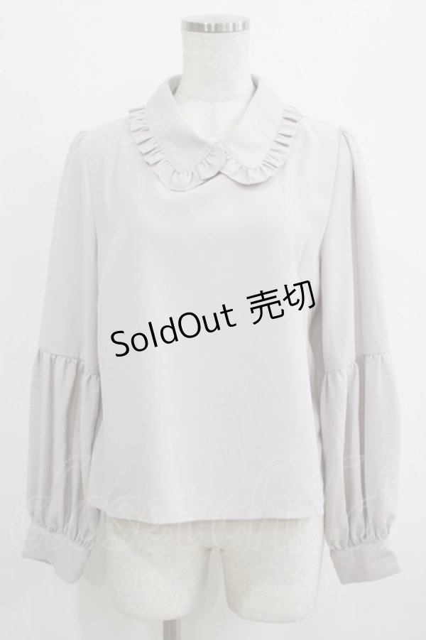 画像1: evelyn / フリル襟ブラウス Free グレー H-26-01-26-1020-LO-BL-NS-ZH (1)