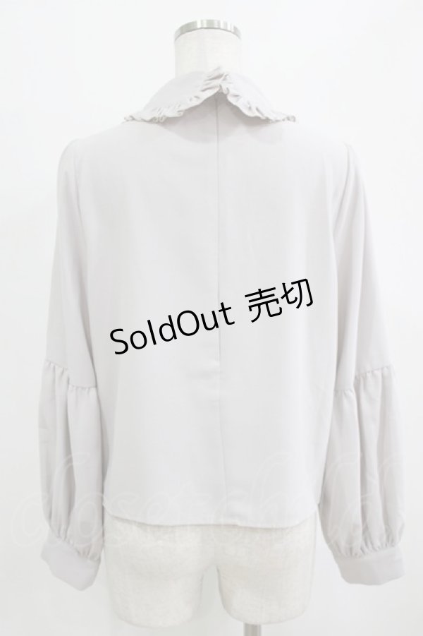 画像3: evelyn / フリル襟ブラウス Free グレー H-26-01-26-1020-LO-BL-NS-ZH (3)