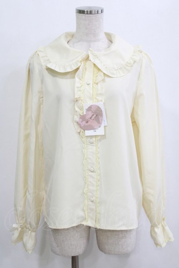 画像1: m petit by misako / AM マルエリフリルブラウス L アイボリー H-26-01-26-1023-LO-BL-NS-ZH (1)