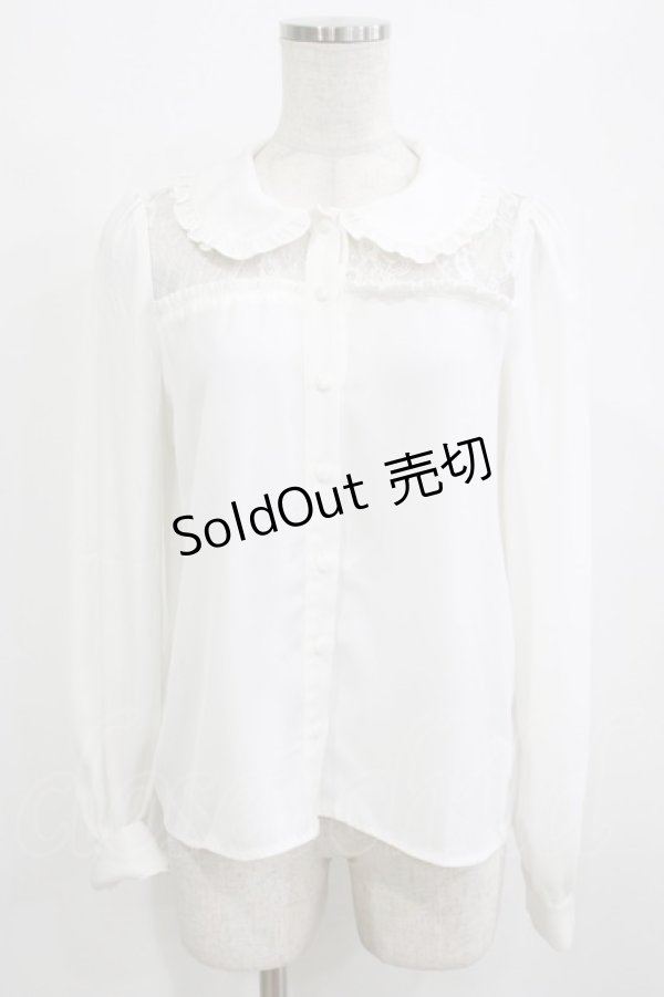 画像1: MA*RS / レース切替ブラウス Free オフ H-26-01-26-1027-EL-BL-NS-ZH (1)