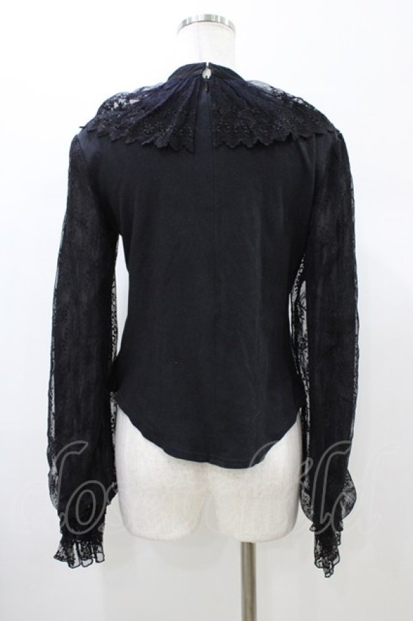 画像2: Angelic Pretty / Dollyレースカラーカットソー Free ブラック H-26-01-26-061-AP-TO-NS-ZH (2)