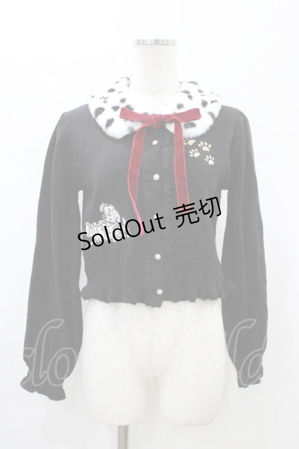 画像1: axes femme kawaii / 101匹わんちゃんカーデ M ブラック H-26-01-26-062-AX-TO-NS-ZH (1)