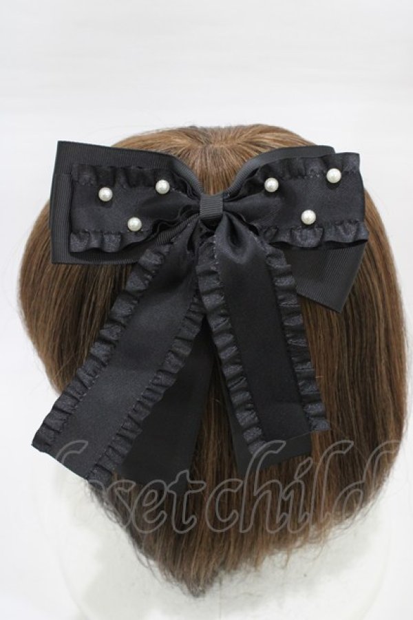 画像2: m petit by misako / TT*AMリボンクリップ  ブラック H-26-01-26-016-LO-ZA-NS-ZH (2)