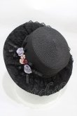 画像2: axes femme / 巻き薔薇レース雑材カンカン帽  ブラック H-26-01-26-020-AX-AC-NS-ZH (2)