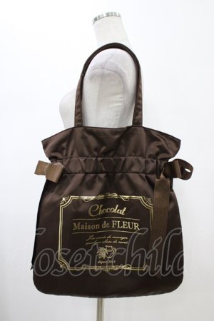 画像: Maison de FLEUR / chocolatダブルリボントートバッグ  ブラウン H-26-01-26-023-LO-BG-NS-ZH