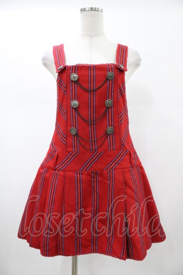 画像1: Angelic Pretty / クラシカルレジメンサロペット Free ワイン H-26-01-27-046-AP-OP-NS-ZH (1)