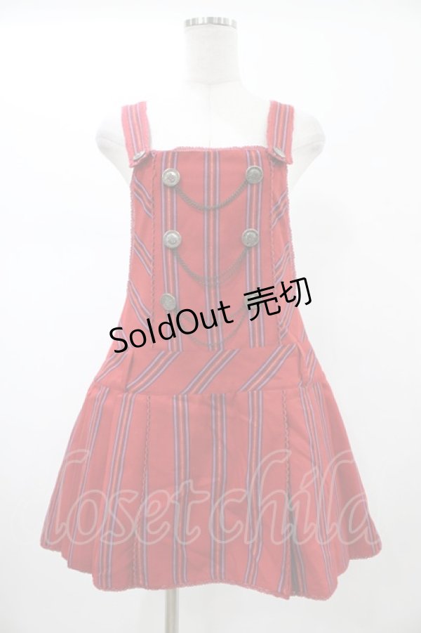 画像1: Angelic Pretty / クラシカルレジメンサロペット Free ワイン H-26-01-27-046-AP-OP-NS-ZH (1)