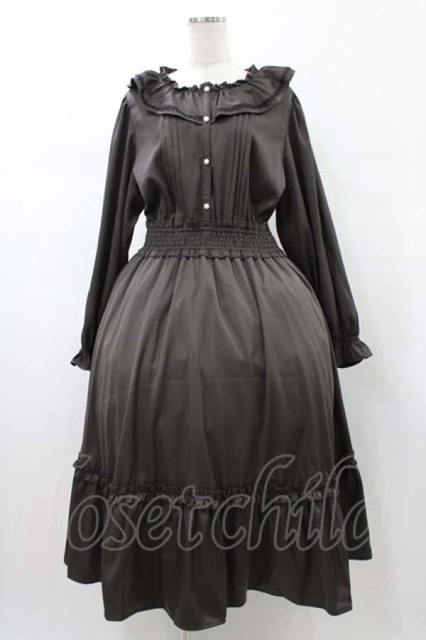 画像1: m petit by misako / AOK*フリルカラータックワンピース 4L ブラウン H-26-01-27-049-LO-OP-NS-ZH (1)