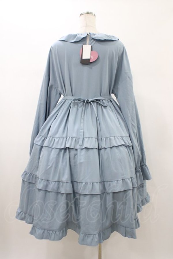 画像2: FLC / 皆方由衣コラボ/ティアードフリルワンピース L サックス H-26-01-27-051-0-OP-NS-ZH (2)