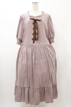 画像: m petit by misako / AMレースアップワンピース 4L ピンク H-26-01-27-053-LO-OP-NS-ZH