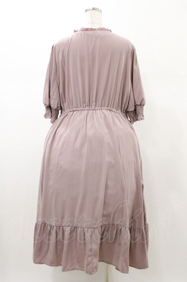 画像2: m petit by misako / AMレースアップワンピース 4L ピンク H-26-01-27-053-LO-OP-NS-ZH (2)