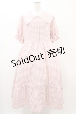 画像: m petit by misako / AM*ギンガムCHKワンピース 4L ピンク H-26-01-27-054-LO-OP-NS-ZH