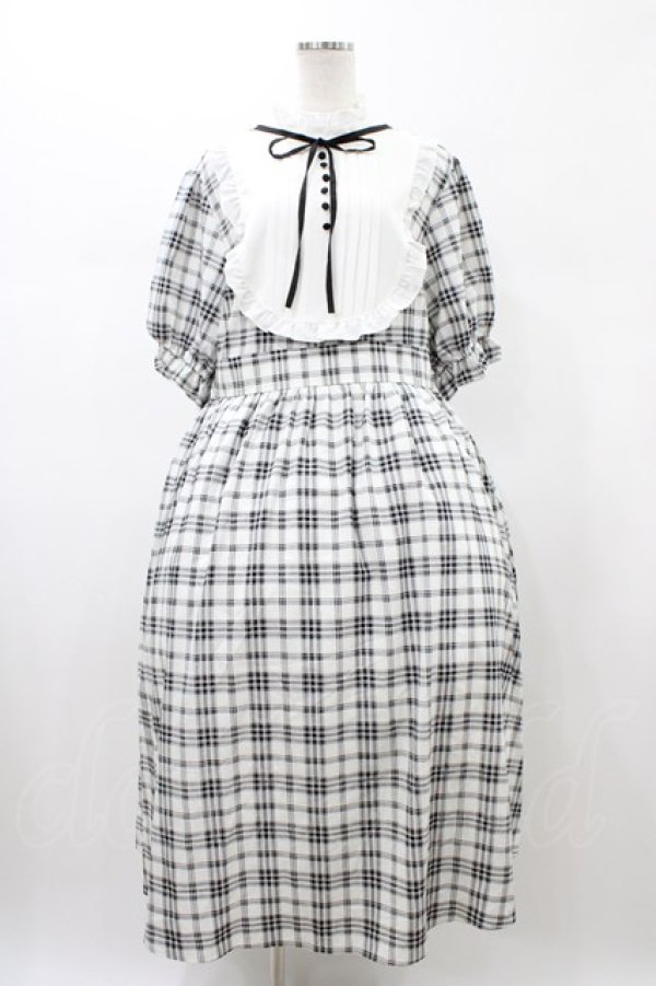 画像1: m petit by misako / ナシジチェックキリカエワンピース 4L オフ H-26-01-27-055-LO-OP-NS-ZH (1)