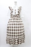 画像1: majoretty / ドッキングチェックワンピース 4L オフ/ブラウン H-26-01-27-056-0-OP-NS-ZH (1)