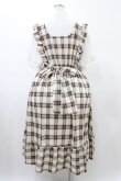 画像2: majoretty / ドッキングチェックワンピース 4L オフ/ブラウン H-26-01-27-056-0-OP-NS-ZH (2)