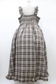 画像2: FLC / 皆方由衣コラボ/チェックフリルジャンパースカート 4L ブラウン H-26-01-27-057-0-OP-NS-ZH (2)