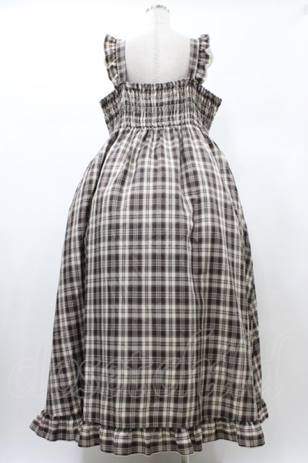 画像2: FLC / 皆方由衣コラボ/チェックフリルジャンパースカート 4L ブラウン H-26-01-27-057-0-OP-NS-ZH (2)