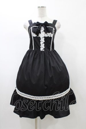 画像: Eri Aino's collaboration / TTAINリボンレースジャンパースカート M ブラック H-26-01-27-059-0-OP-NS-ZH