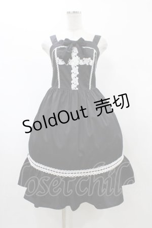 画像: Eri Aino's collaboration / TTAINリボンレースジャンパースカート M ブラック H-26-01-27-059-0-OP-NS-ZH