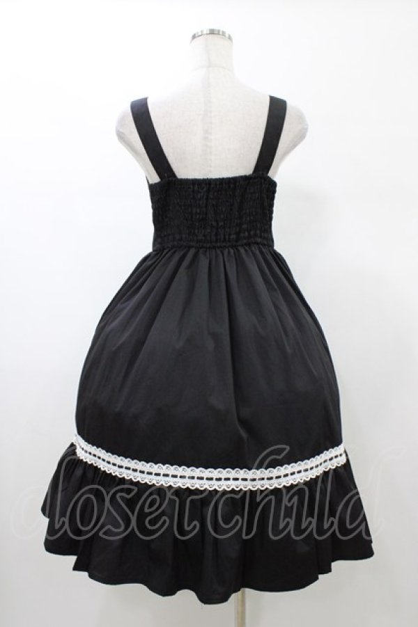 画像2: Eri Aino's collaboration / TTAINリボンレースジャンパースカート M ブラック H-26-01-27-059-0-OP-NS-ZH (2)