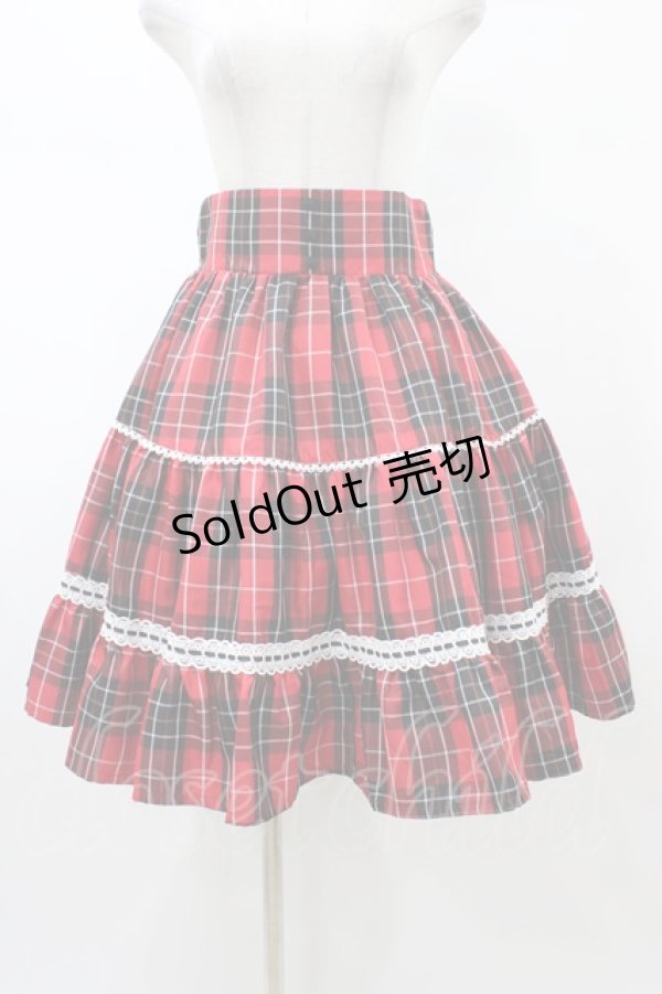 画像1: Eri Aino's collaboration / シャーロットの水曜日 フリルフレアスカート M レッド H-26-01-27-063-0-TO-NS-ZH (1)