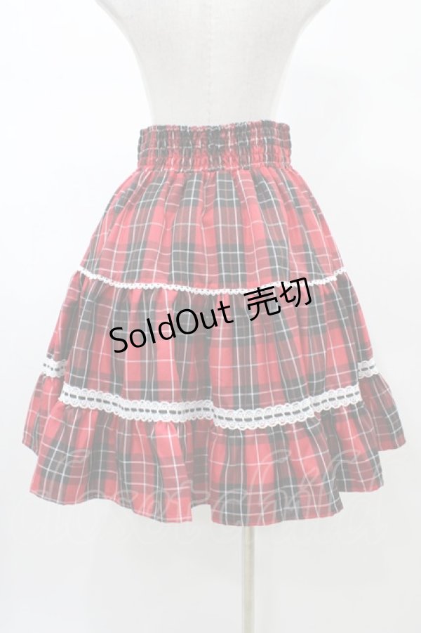 画像2: Eri Aino's collaboration / シャーロットの水曜日 フリルフレアスカート M レッド H-26-01-27-063-0-TO-NS-ZH (2)