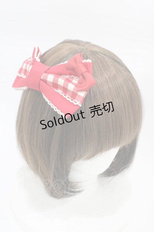 画像1: Angelic Pretty / Candyギンガムバレッタ  レッド H-26-01-27-008-AP-AC-NS-ZH (1)