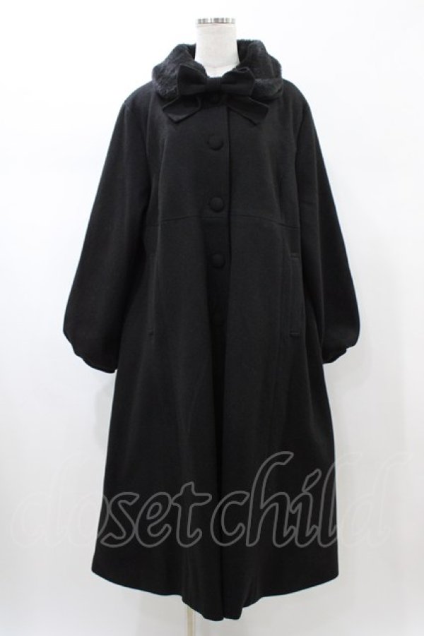 画像1: m petit by misako / AM*リボンコート 4L ブラック H-26-01-27-071-LO-CO-NS-ZH (1)