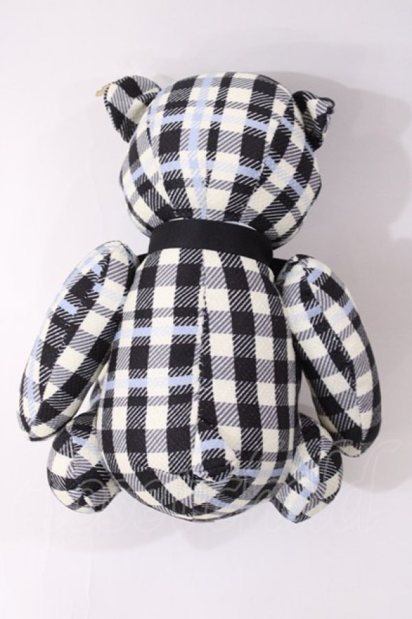 画像2: F i.n.t / オリジナルテディベア  オフ/ブラック/サックスチェック H-26-01-27-1008-CA-ZA-NS-ZH (2)