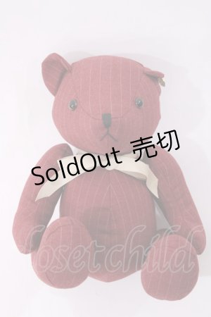 画像: F i.n.t / オリジナルテディベア  レッド/グレーストライプ H-26-01-27-1011-CA-ZA-NS-ZH