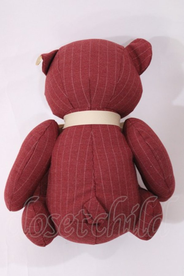 画像2: F i.n.t / オリジナルテディベア  レッド/グレーストライプ H-26-01-27-1011-CA-ZA-NS-ZH (2)